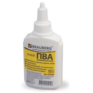 клей ПВА BRAUBERG (бумага, картон, дерево), 65 г (60)[СА0546]