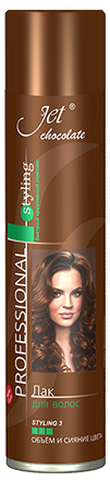 лак д волос Джет (Jet chocolate) Styling 300мл (12) к1348/16