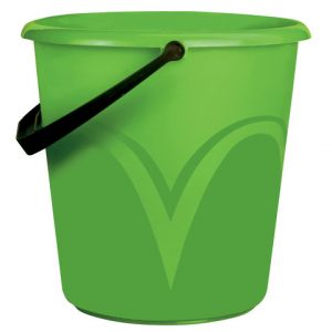 ведро 10 л, без крышки, пластиковое, пищевое, с глянцевым узором, цвет зеленый [СА0404]