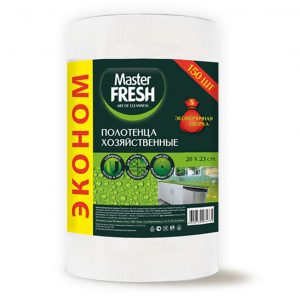 Полотенце Master FRESH  хозяйственные ЭКОНОМ  в рулоне спанлейс 150 шт. 20*23см(12)