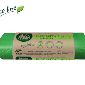 мешки д мусора Master FRESH БИОпакеты  60л 20шт биоразлагаемые (салатовые) 9мкм (50)