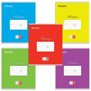 тетрадь 18 л. BRAUBERG, клетка, обложка мелованный картон, "Классика" (5 видов)[СА1037](20)