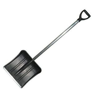 лопата снеговая пластик БОГАТЫРЬ, 480х360, в сборе с мет/чер. V-образ руч.