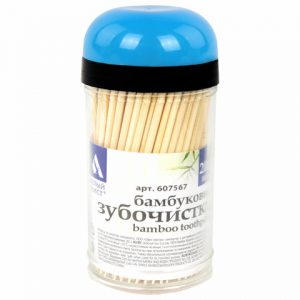 зубочистки бамбуковые 200 штук в диспенсере, БЕЛЫЙ АИСТ