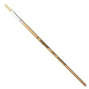 кисть ПИФАГОР, ЩЕТИНА, плоская, № 6, деревянная лакированная ручка, пакет с подвесом(30)