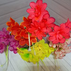 цветы искуственные букет колокольчиков с бусин.5голов 36см