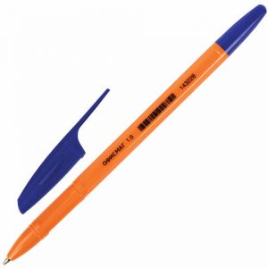 ручка шариковая ОФИСМАГ "X-333 Orange", СИНЯЯ, корпус оранжевый, узел 1 мм, линия письма 0,5 мм