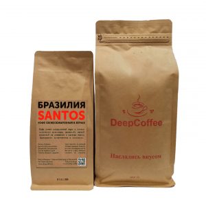 Кофе в зернах БРАЗИЛИЯ САНТОС 250гр.
