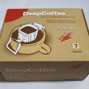 Кофе Deepcoffee 100% арабика ДРИП ПАКЕТ в боксе 7 штук.по 10гр.