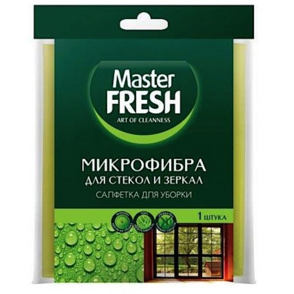 салфетка микрофибра Master FRESH д стекол и зеркал 1 шт(50)