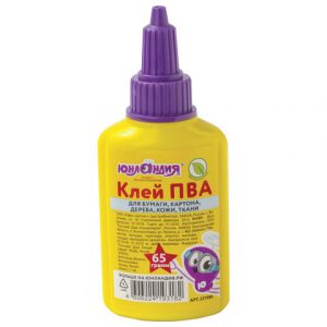 клей ПВА ЮНЛАНДИЯ (бумага, картон, дерево), 65 г (80)