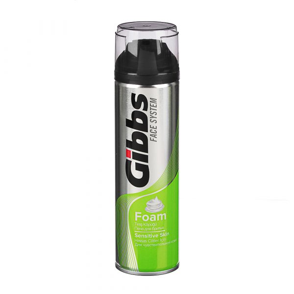 пена д бритья "Gibbs" Sensitive, 200 мл(24)