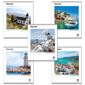 тетрадь 48 л. BRAUBERG ЭКО кл.,обл.мел.к,вн.блок офсет,Каникулы,(100)[СА4672]