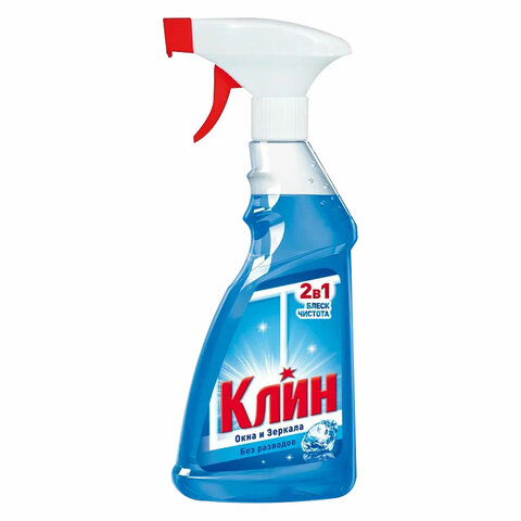 ср во д стекол и зеркал КЛИН 2в1 блеск и чистота,без разводов.500 мл. (6)