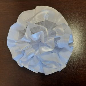 резинка д волос, бант белый,D13см