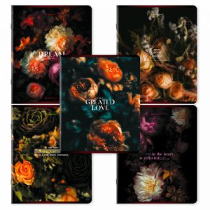 тетрадь 48 л.BRAUBERG, скоба, клетка, глянцевый лак, "Цветы", (микс в спайке)