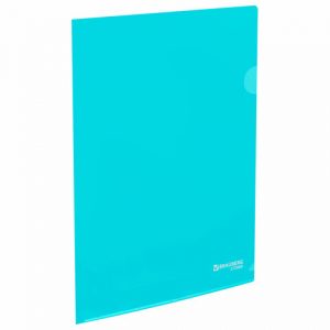 папка-уголок жесткая, непрозрачная, А4, цвет мятный, 0,15 мм, BRAUBERG PASTEL(50)