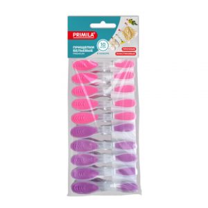 прищепки бельевые пластиковые, комплект 10 шт., 8,2см PRIMILA PREMIUM
