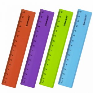 линейка пластиковая 15 см, BRAUBERG, тонированная ассорти (48)