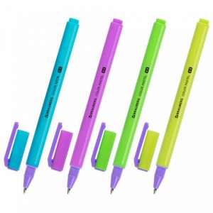 ручка гелевая BRAUBERG "COLOR NEON", ЧЕРНАЯ, корпус ассорти, узел 0,5 мм, линия 0,35 мм