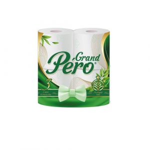 бумага туалетная PERO GRAND 3-х слойная 4шт зеленый чай с прокрасом(12)