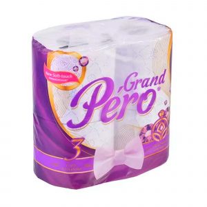бумага туалетная PERO GRAND 3-х слойная 4шт Роскошный аметист с прокрасом(12)