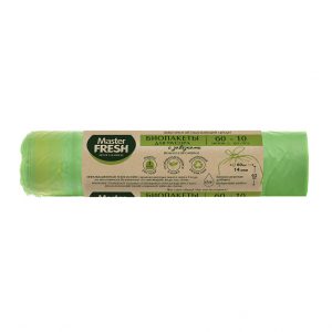 мешки д мусора Master FRESH БИОпакеты с завязками 60л10шт биоразлагаемые (салатовые) 11,5мкм (25)