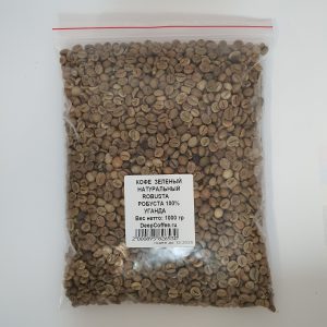 Кофе deepкофе Уганда РОБУСТА 100%,зелёный (необжаренный),в зернах 1000гр.