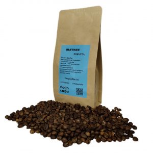 Кофе в зернах  РОБУСТА ВЬЕТНАМ  обжаренный 250гр.