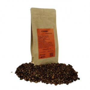 Кофе в зернах  РОБУСТА УГАНДА  обжаренный 250гр.