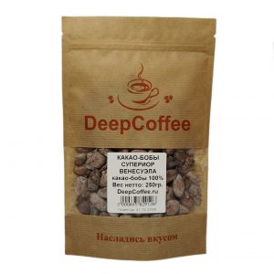 Элитные обжаренные какао-бобы Венесуэла Сур дель Лаго Супериор 100% натуральные, насыщенный вкус 250