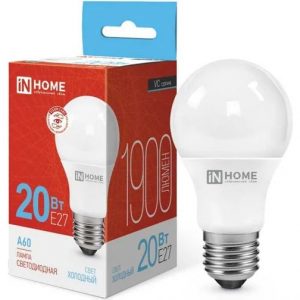 лампа светодиодная LED-A60 20Вт Е27 6500К  IN HOME дневн.синий свет(10)