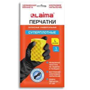 перчатки резиновые  LAIMA МНОГОРАЗОВЫЕ L латекс.с Длин.манжетой 25 см/80 гр.