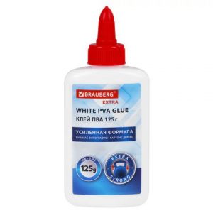 Клей ПВА BRAUBERG Extra, усиленный,  (бумага, фотографии, картон, дерево), 125 г (6)