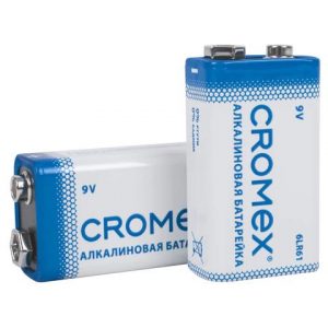 батарейки CROMEX (КРОМЕКС) Alkaline, Крона 9V (6LR61, 6LF22, 1604A)(6)