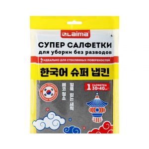 салфетка КОРЕЙСКАЯ УМНАЯ для дома и авто, 30х40 см, 1 штук, УНИВЕРСАЛЬНАЯ,LAIMA (72)