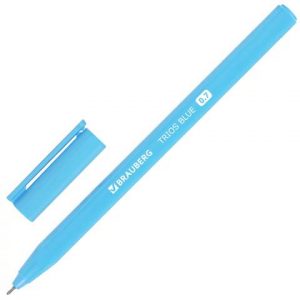 ручка шариковая BRAUBERG TRIOS BLUE,СИНЯЯ,трехгр., ассорт, игольч. узел 0,7 мм, лин п 0,5 мм(24)